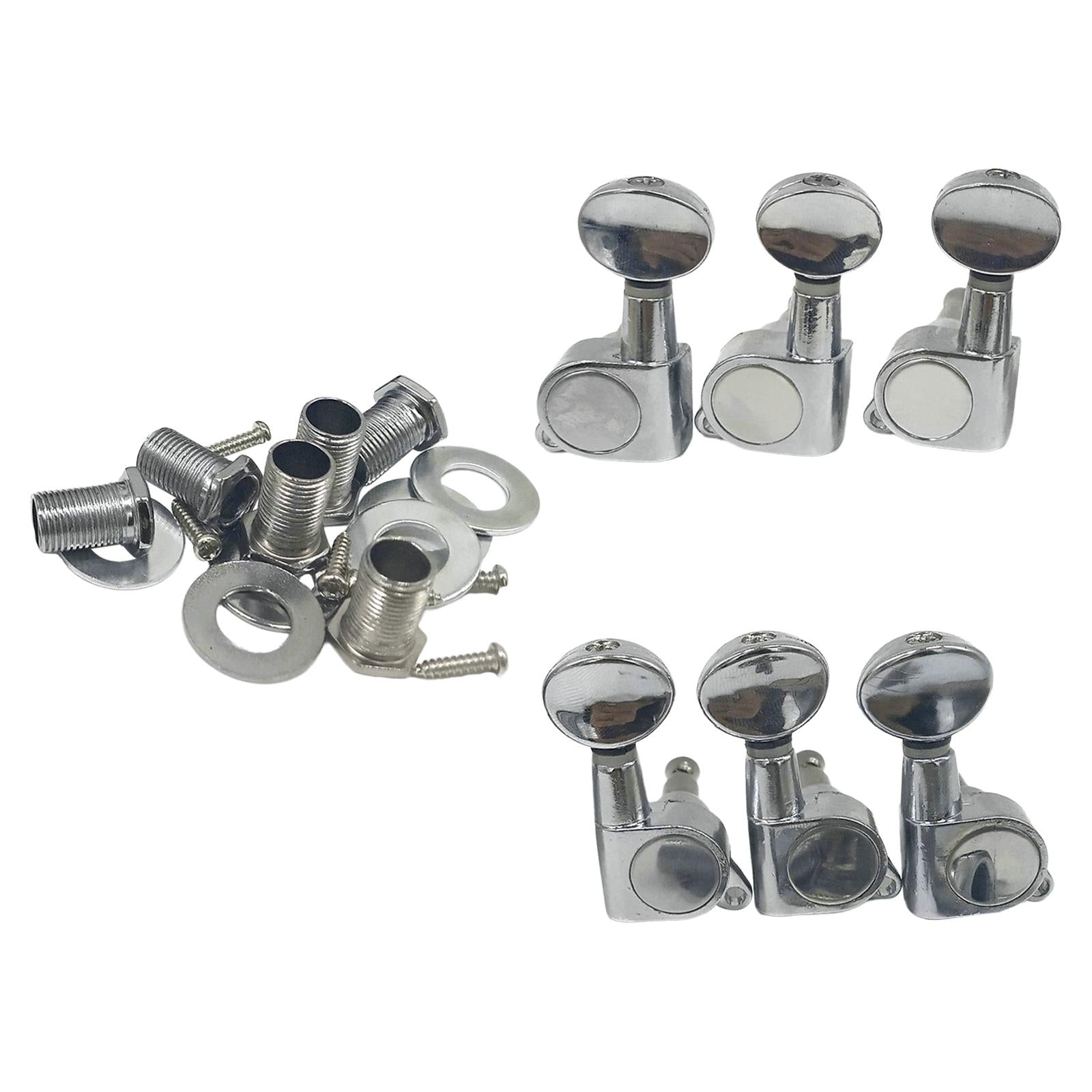 6Pcs Guitar Tuning Peg Tuner with Nuts Gaskets for Electric Guitar Parts