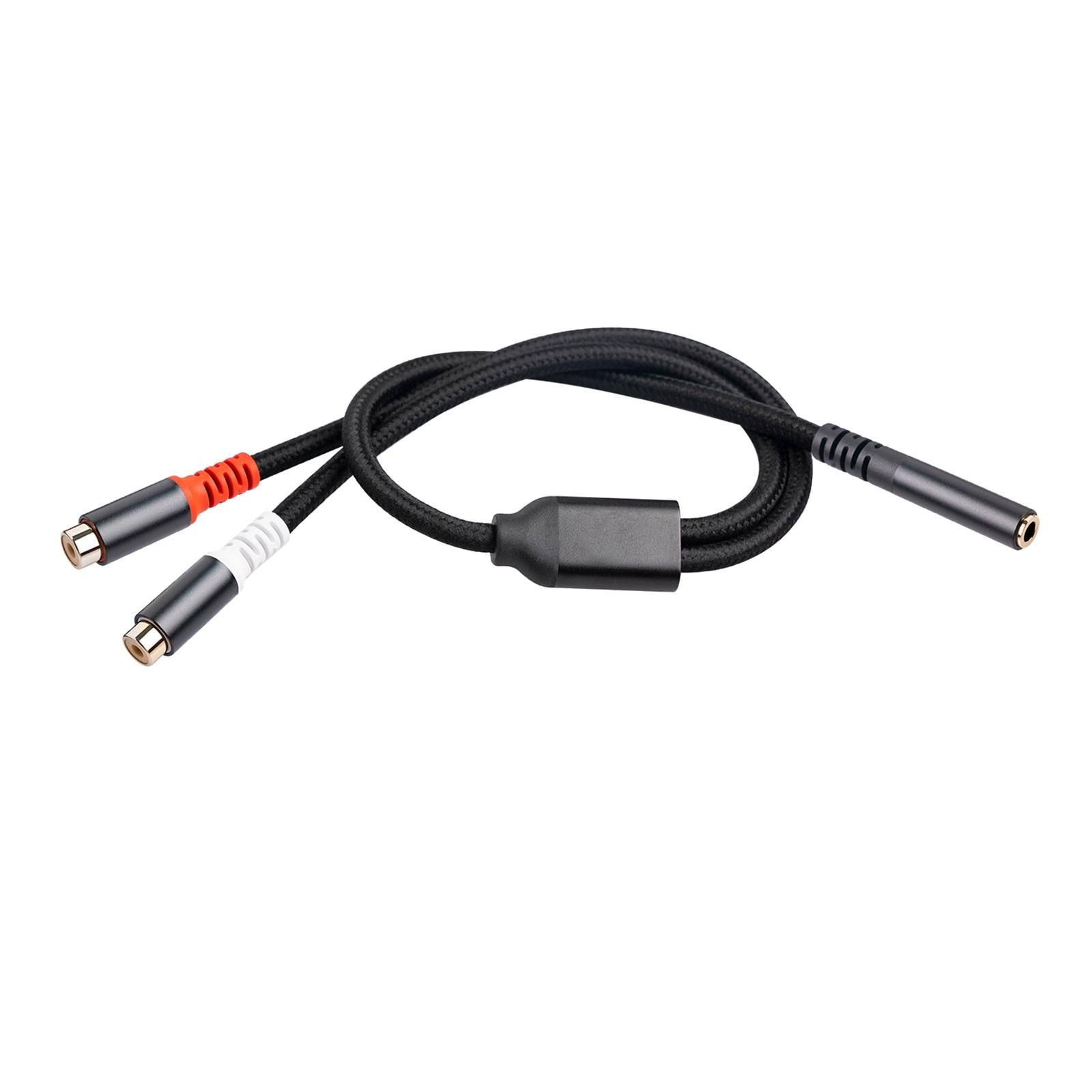 30cm 3.5mm to 2RCA Cable Y Splitter for Home Theater Smartphones Speakers