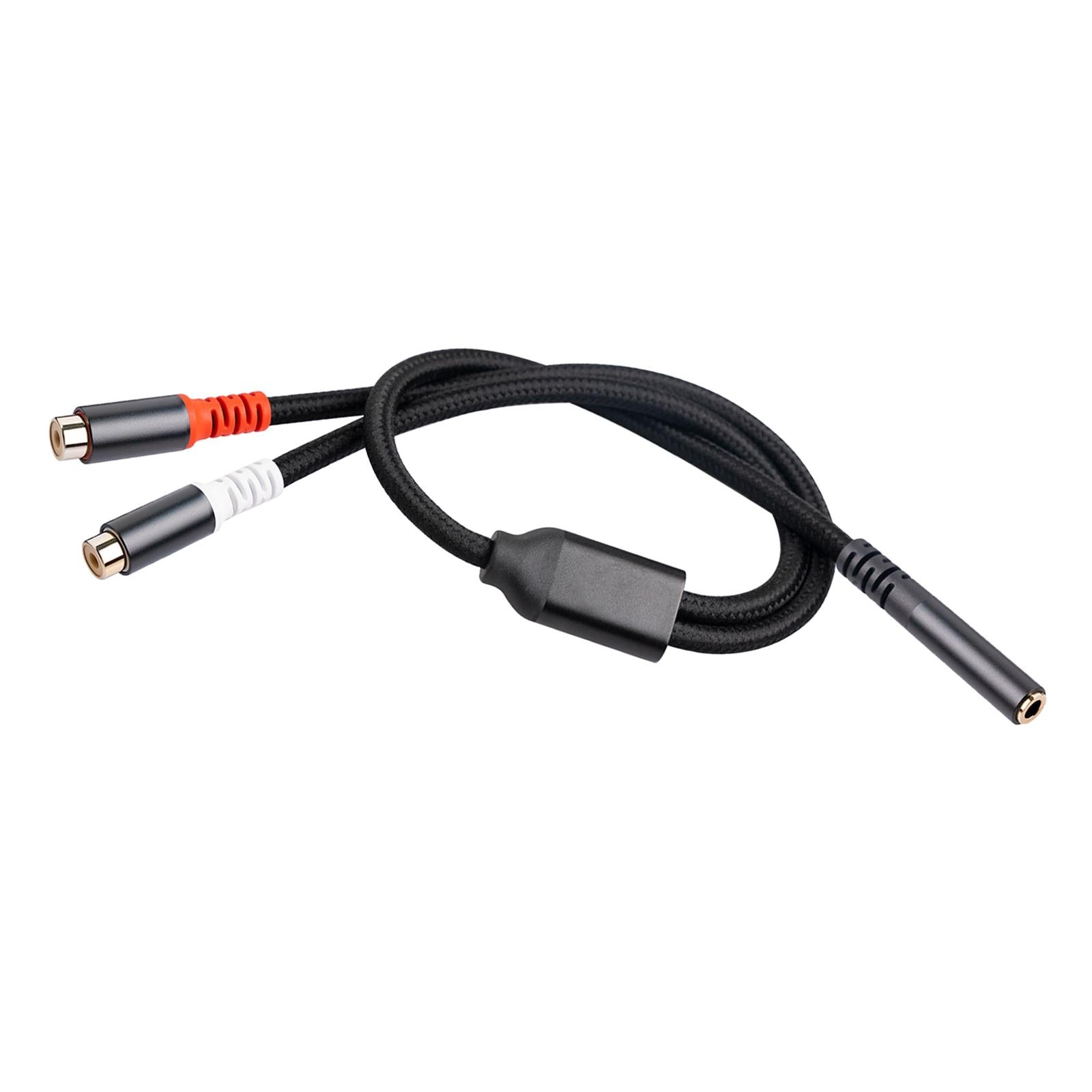 30cm 3.5mm to 2RCA Cable Y Splitter for Home Theater Smartphones Speakers