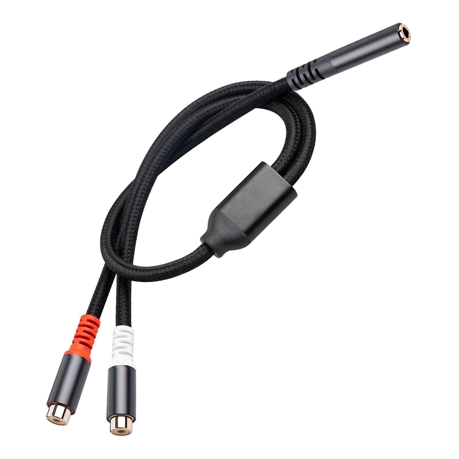 30cm 3.5mm to 2RCA Cable Y Splitter for Home Theater Smartphones Speakers