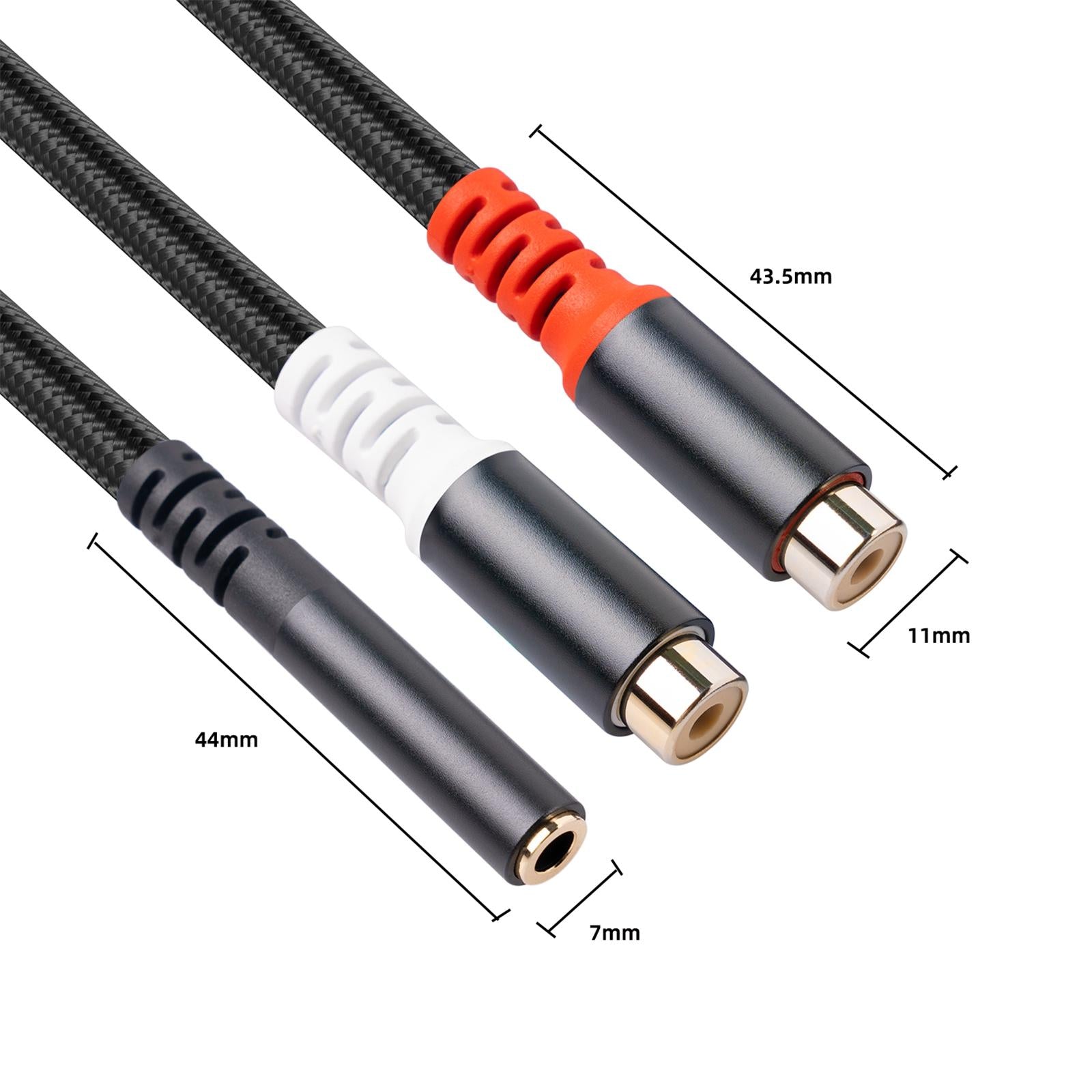 30cm 3.5mm to 2RCA Cable Y Splitter for Home Theater Smartphones Speakers