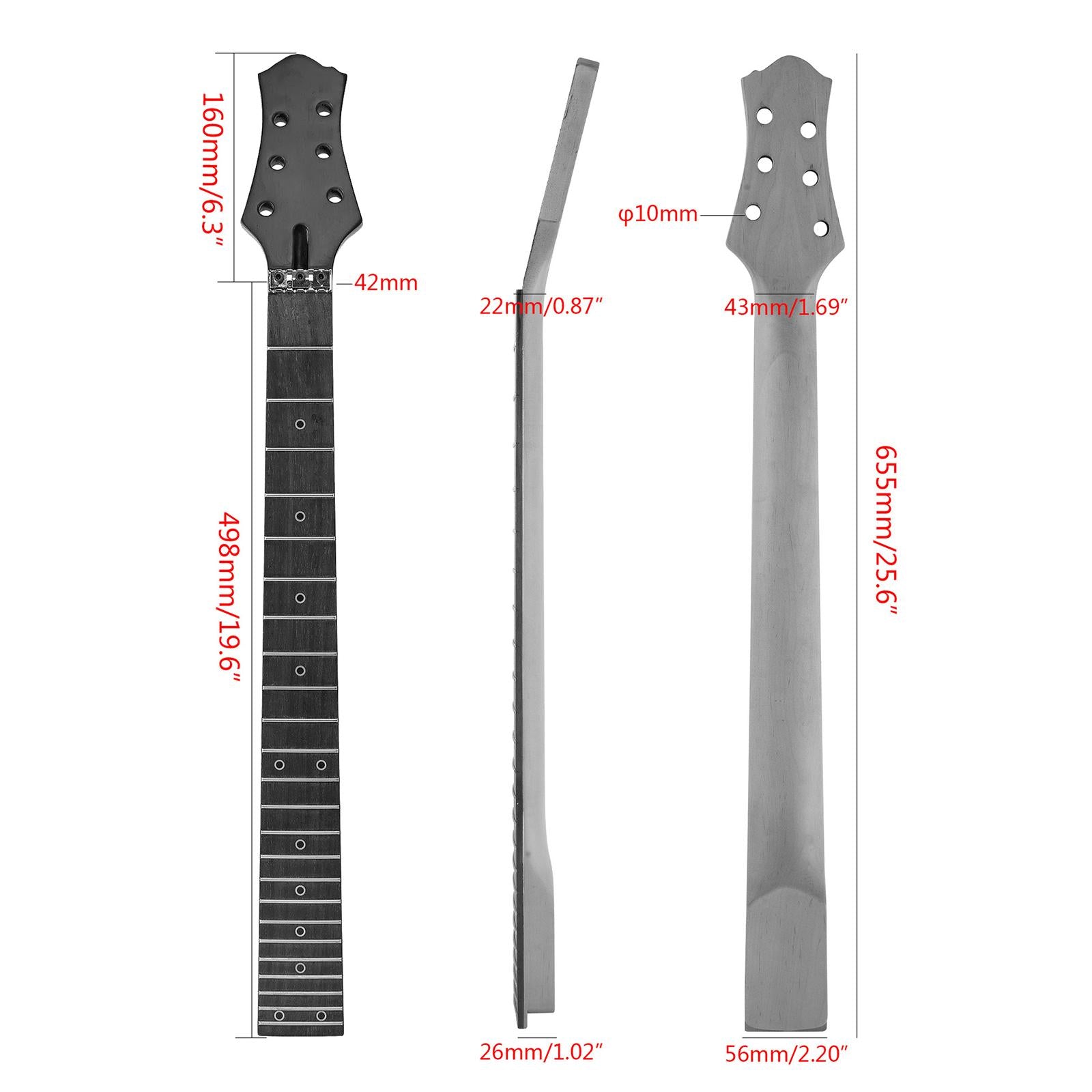 25.6'' Maple Neck Rosewood Fretboard DIY Luthier Electric Guitar Necks