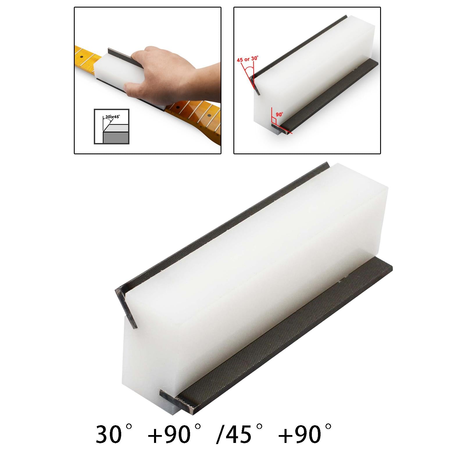 Guitar Fret File Luthier Tool Edge Sanding File for Guitar 30 and 90 Degree