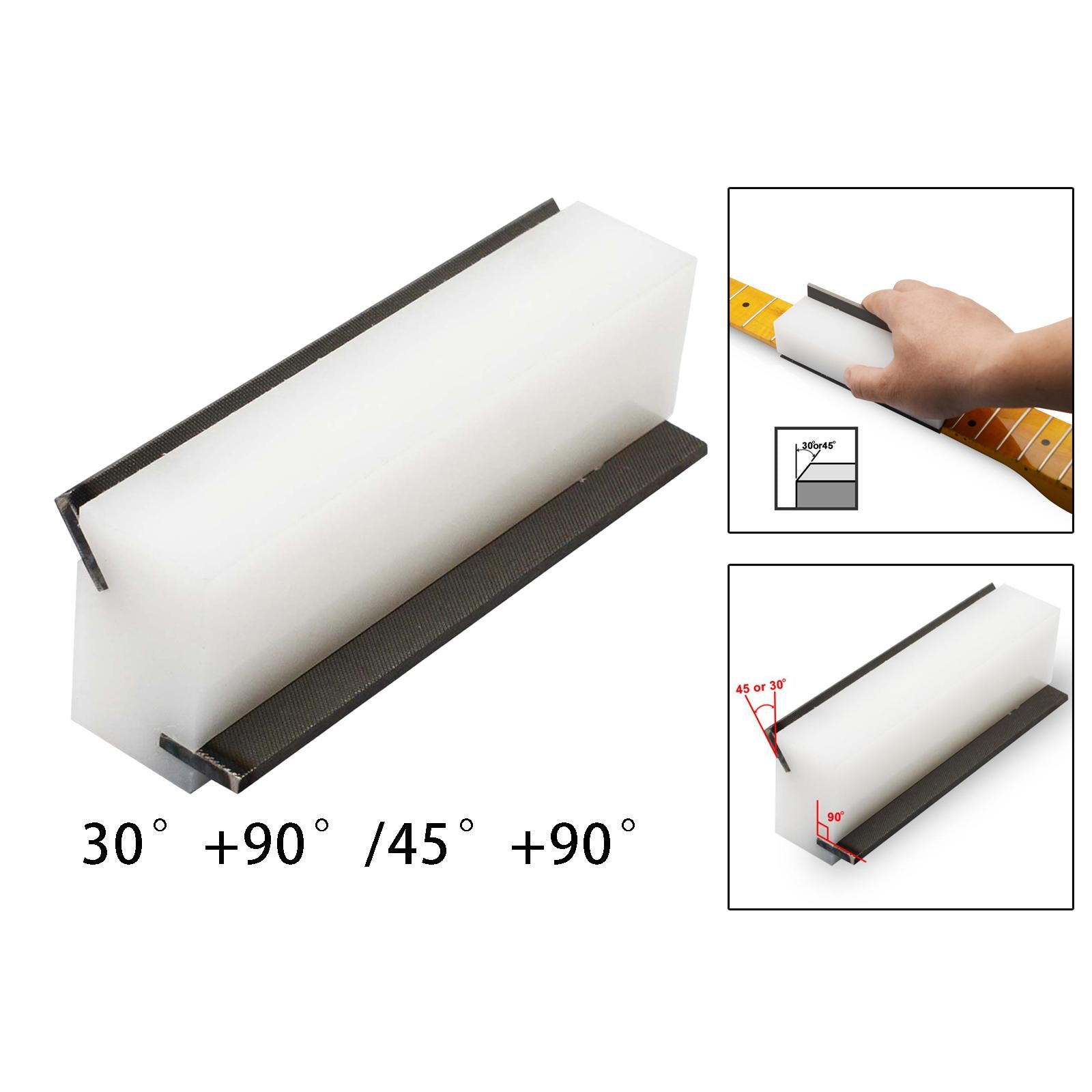 Guitar Fret File Luthier Tool Edge Sanding File for Guitar 30 and 90 Degree