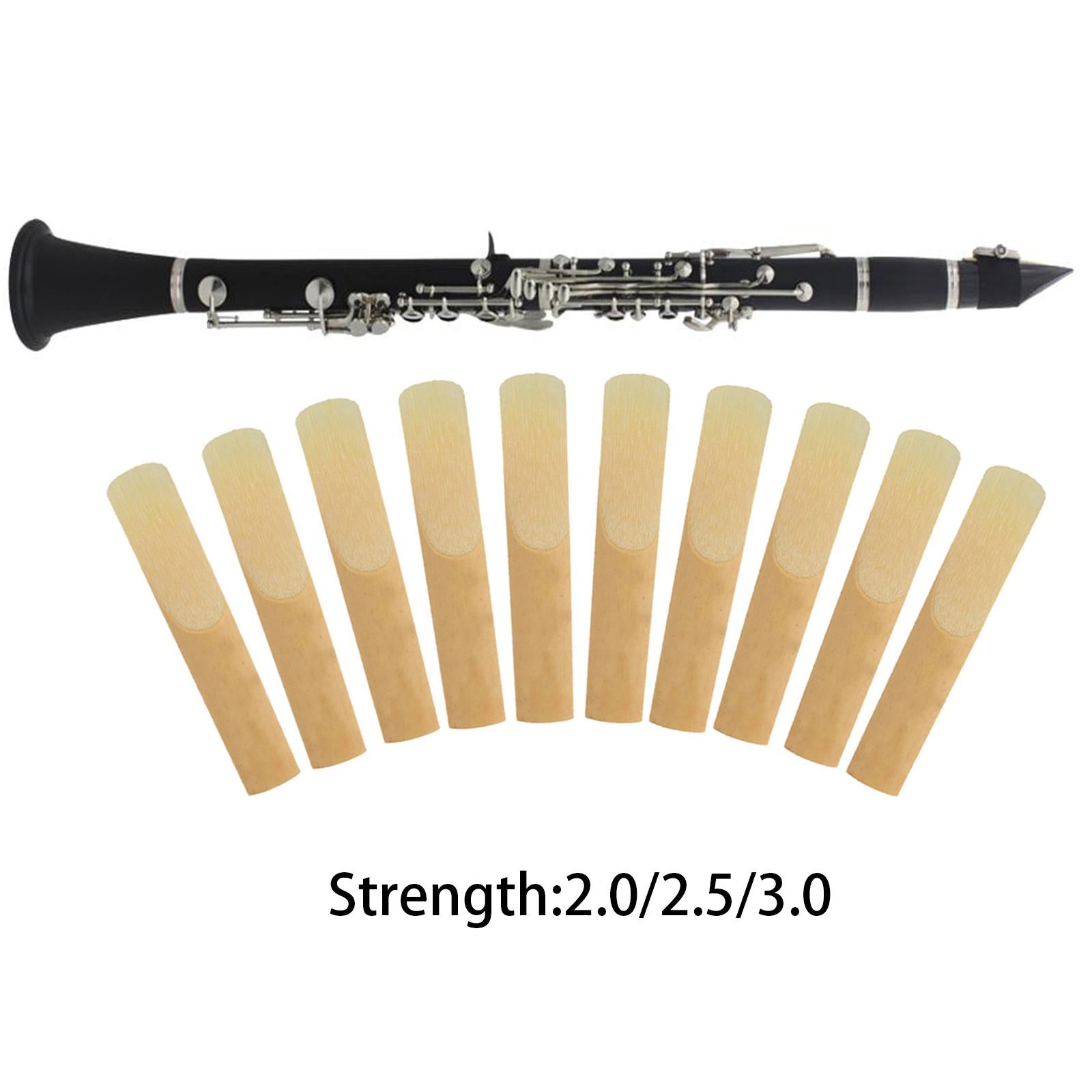 10Pcs Clarinet Reeds with Case Supplies Saxophone Reeds for Player Beginner Strength 2.0