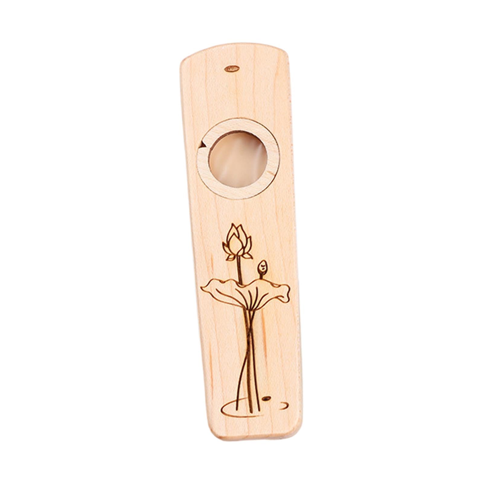 Harmonica Flutes Wind Instrument with Case Wooden Kazoo Maple