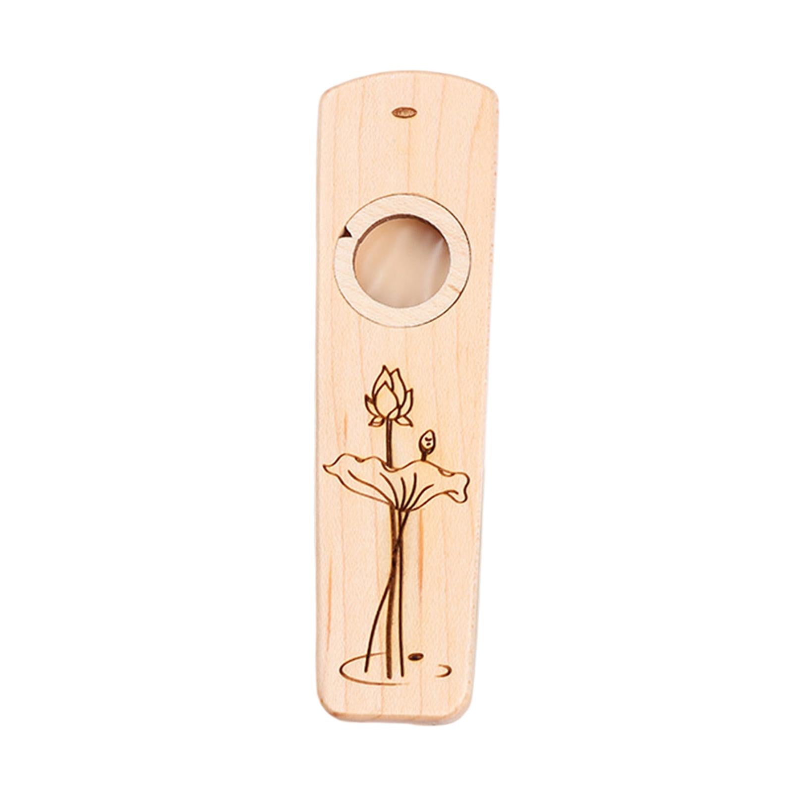 Harmonica Flutes Wind Instrument with Case Wooden Kazoo Maple
