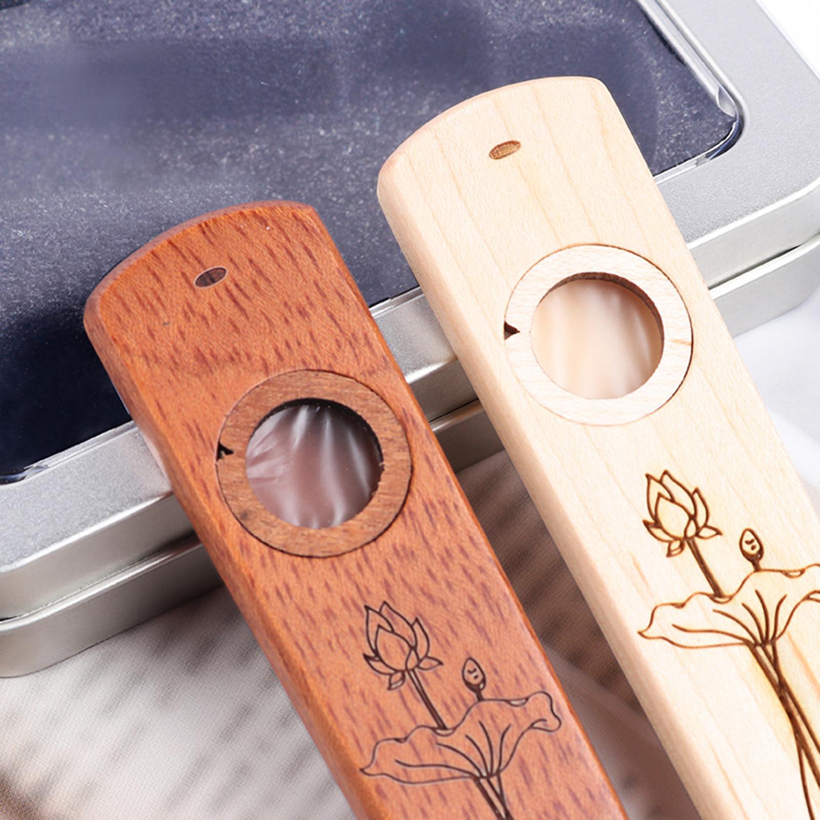 Harmonica Flutes Wind Instrument with Case Wooden Kazoo Rosewood