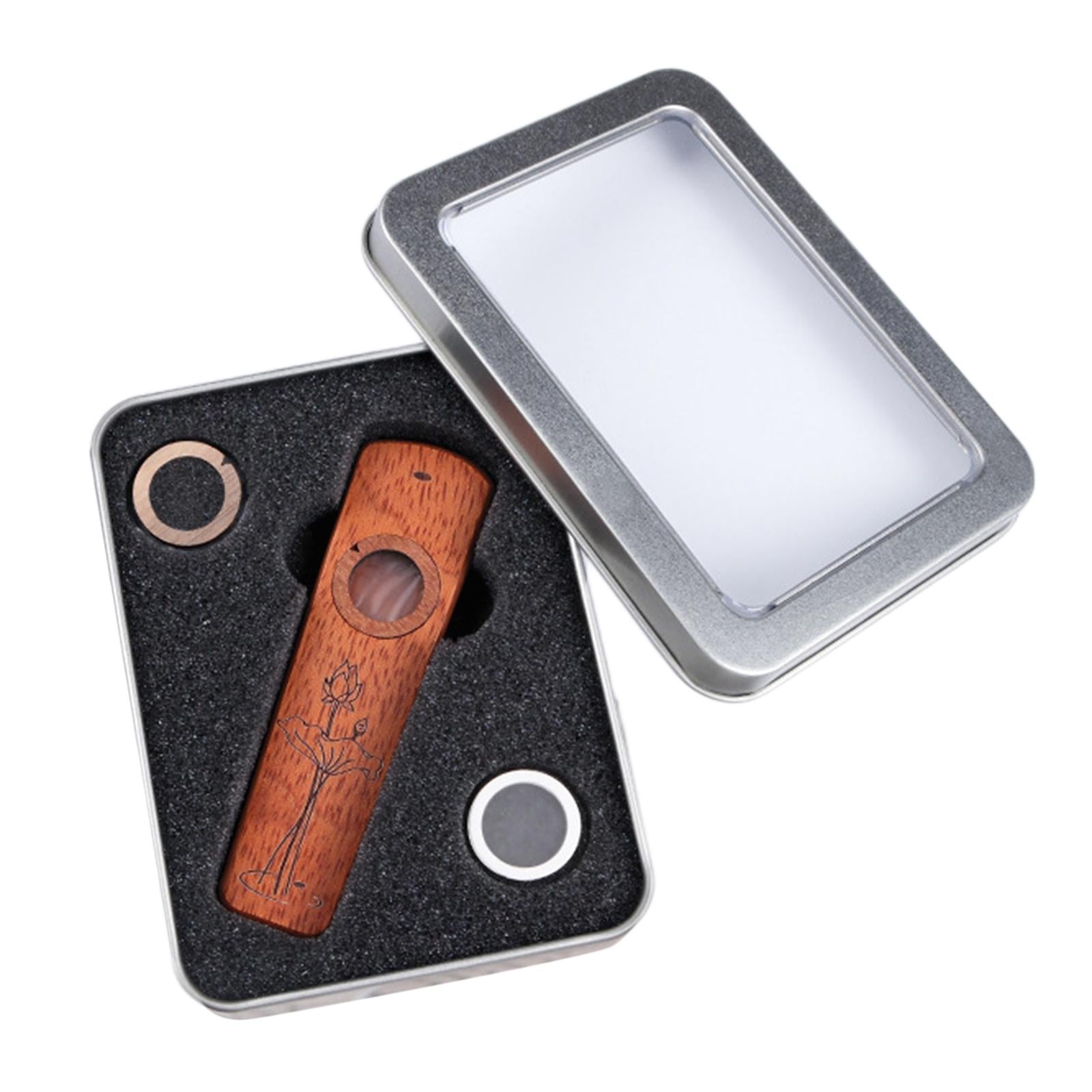 Harmonica Flutes Wind Instrument with Case Wooden Kazoo Rosewood