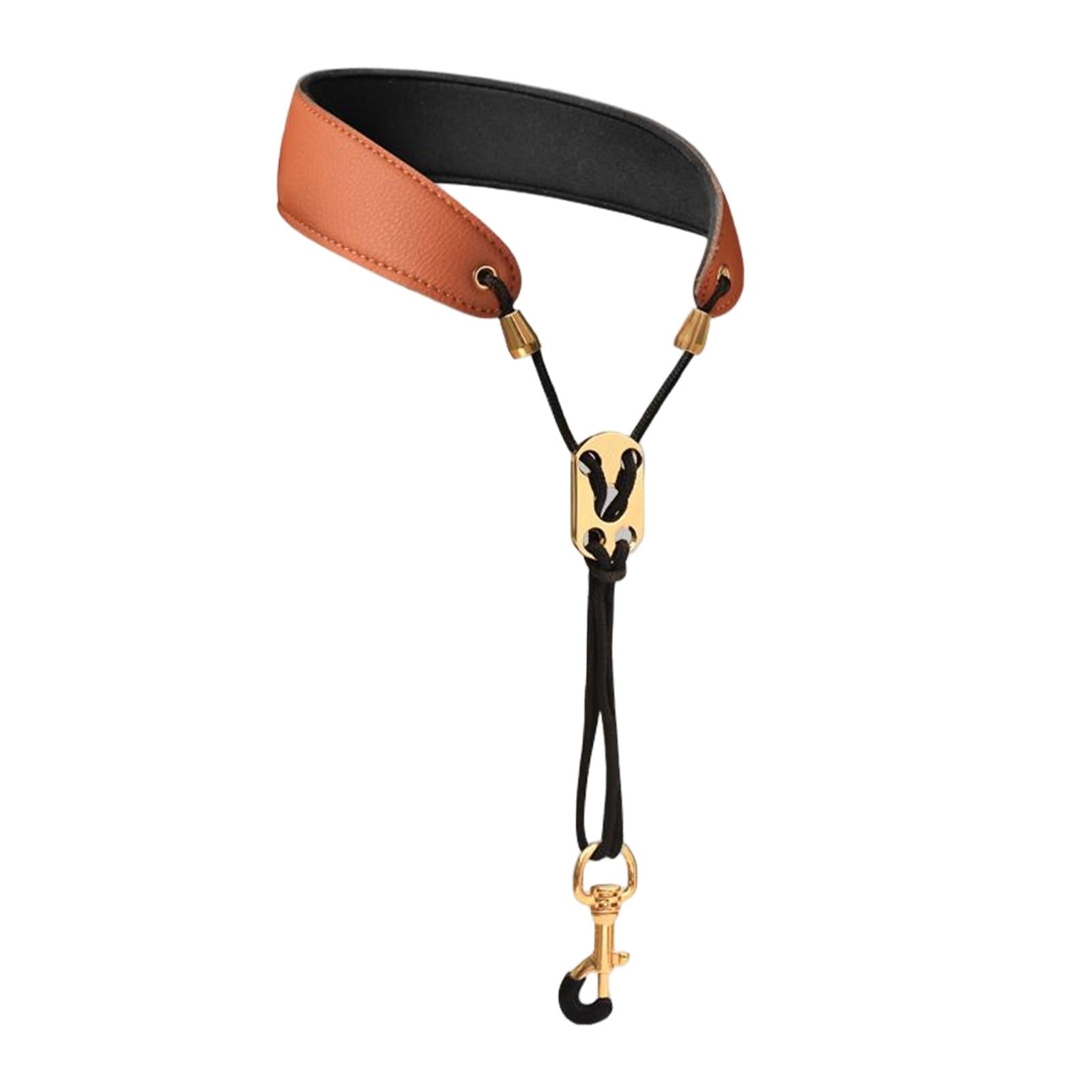 Saxophone Neck Strap Padded Comfortable for Soprano Saxophone Bass Clarinet Brown