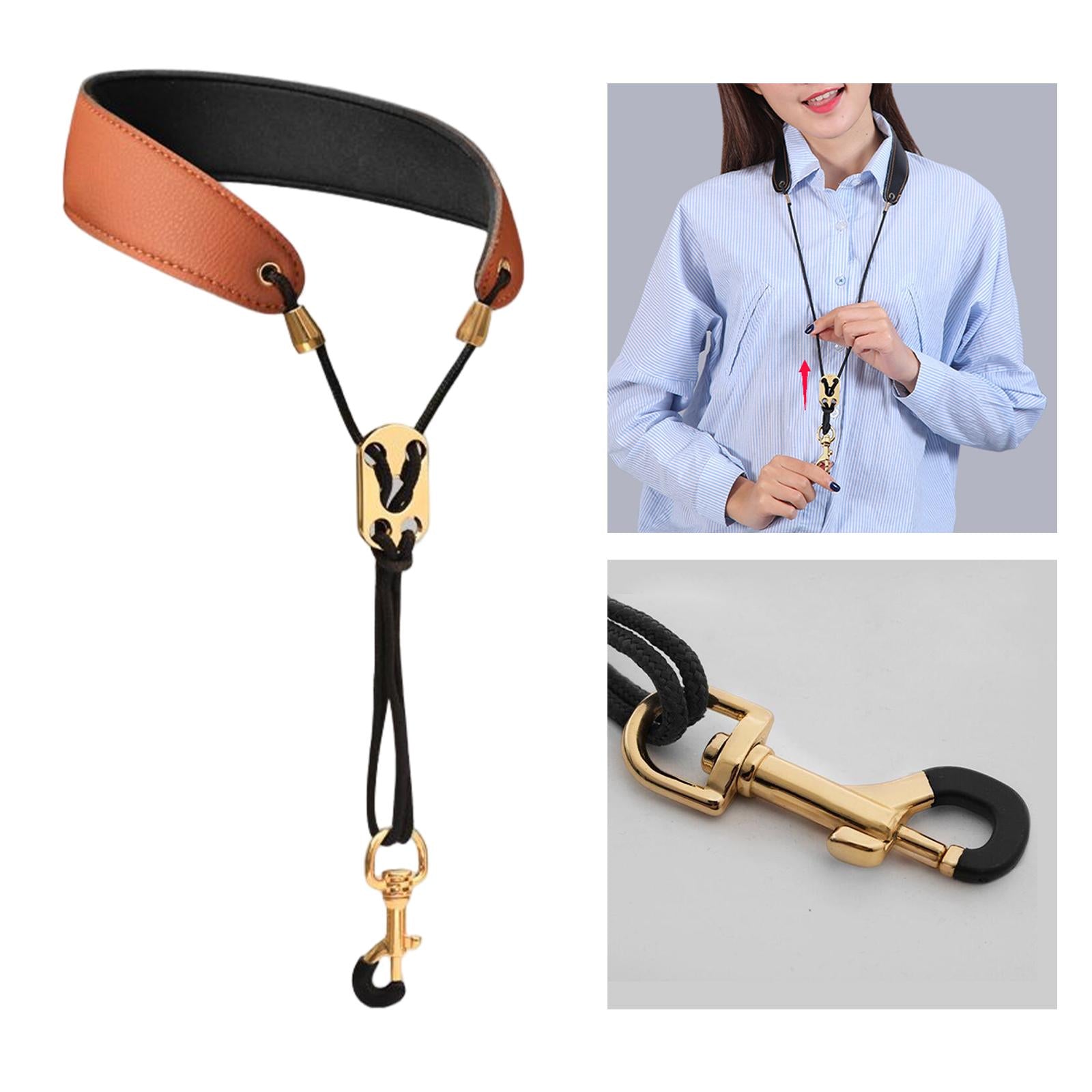 Saxophone Neck Strap Padded Comfortable for Soprano Saxophone Bass Clarinet Brown