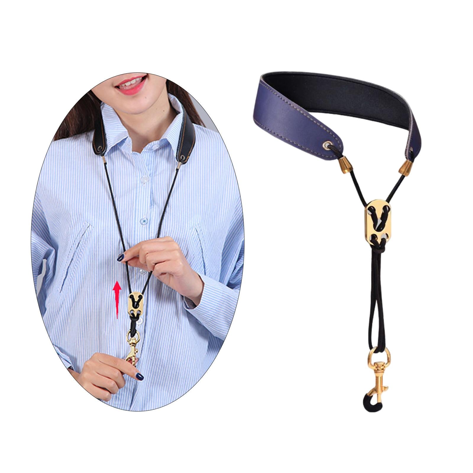 Saxophone Neck Strap Padded Comfortable for Soprano Saxophone Bass Clarinet Blue