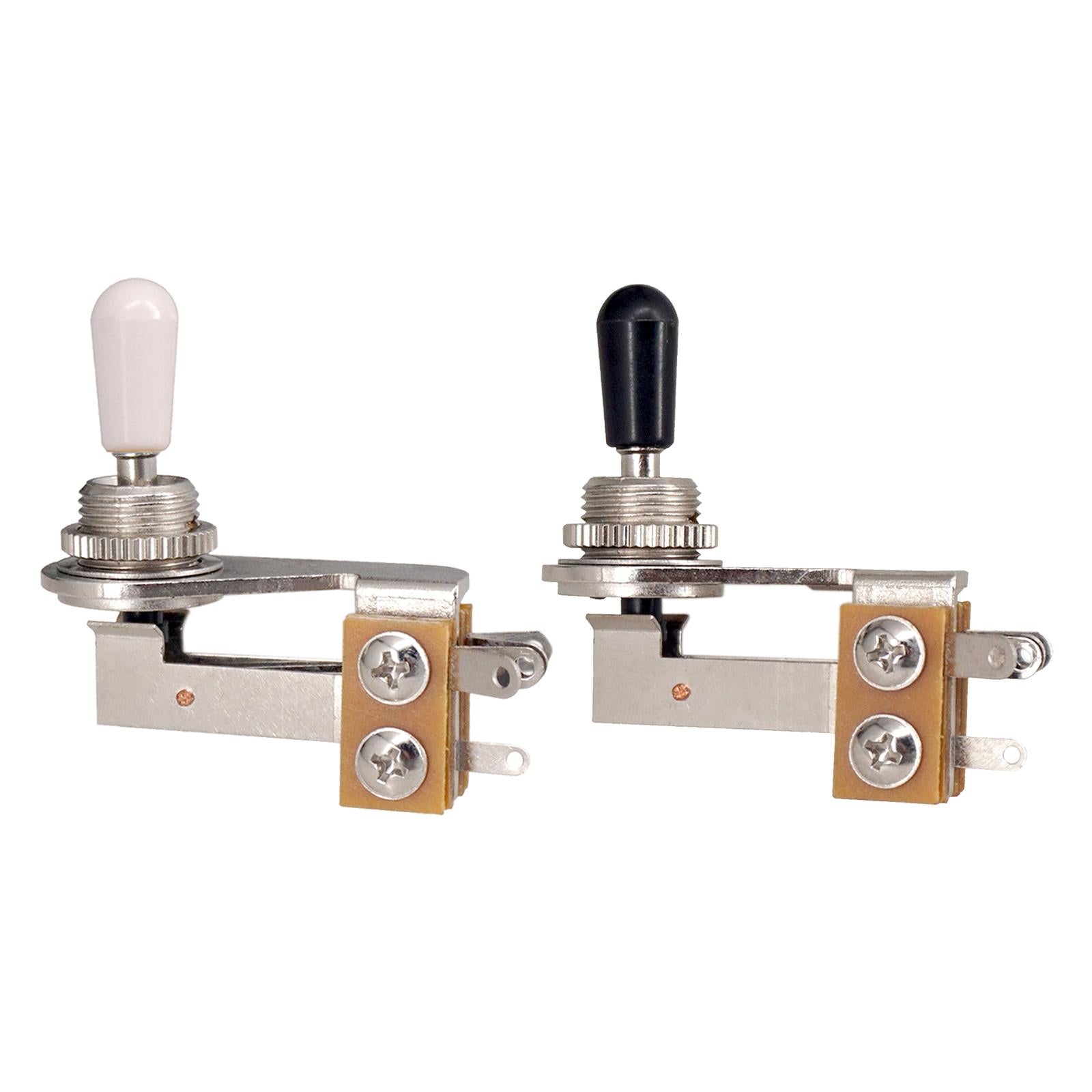 Right Angle Toggle Switch 3 Way Switch Electric Guitar Black and Silver