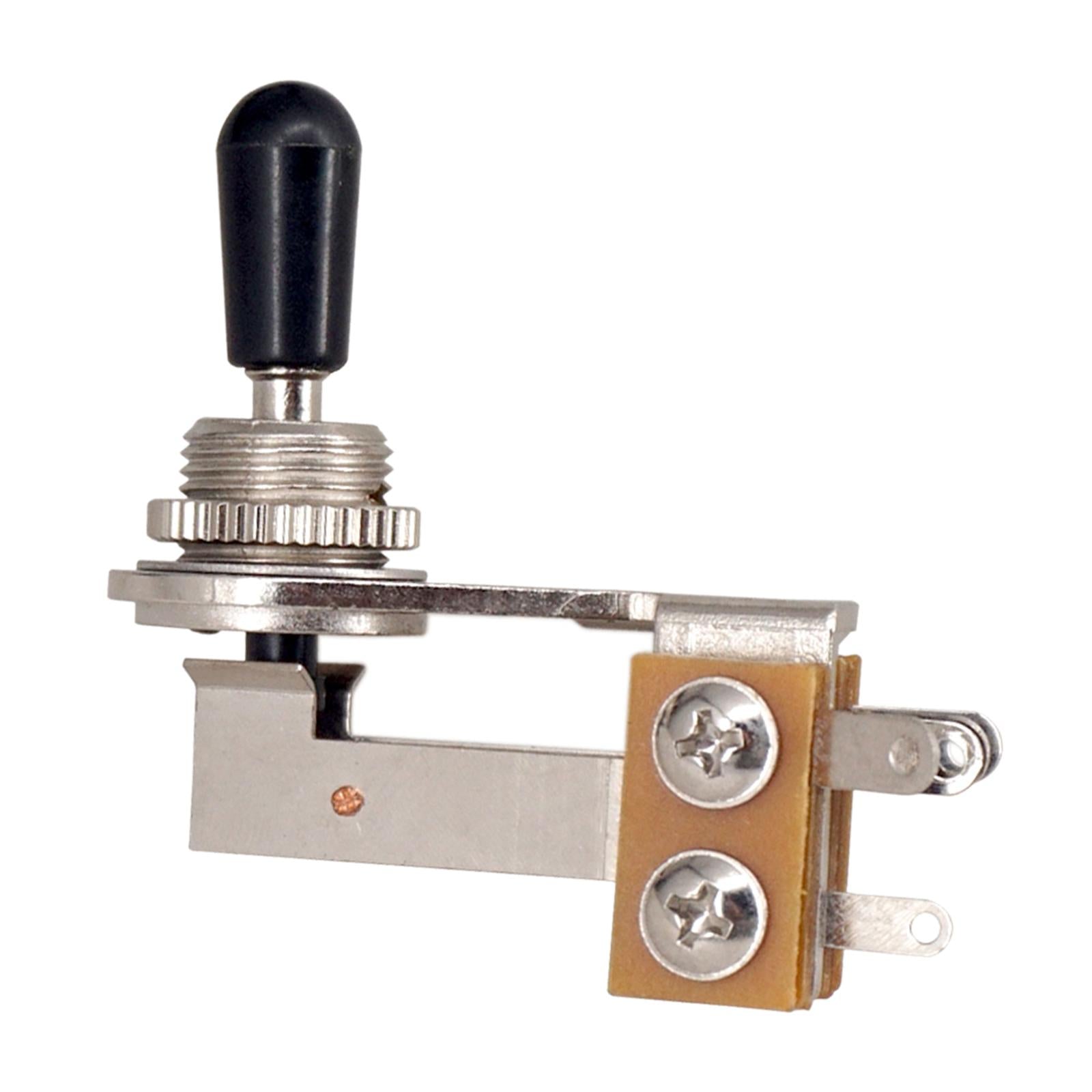 Right Angle Toggle Switch 3 Way Switch Electric Guitar Black and Silver