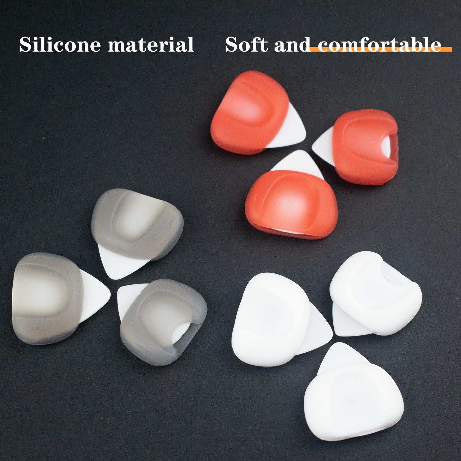 3Pcs Guitar Picks Thumb Finger Picks 0.6/0.96/1.2mm for Bass Acoustic Guitar Gray