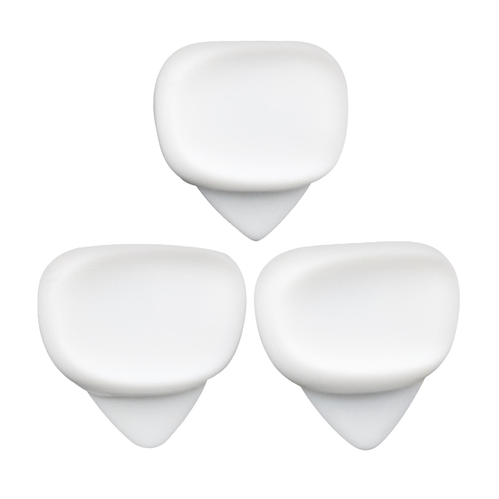 3Pcs Guitar Picks Thumb Finger Picks 0.6/0.96/1.2mm for Bass Acoustic Guitar White