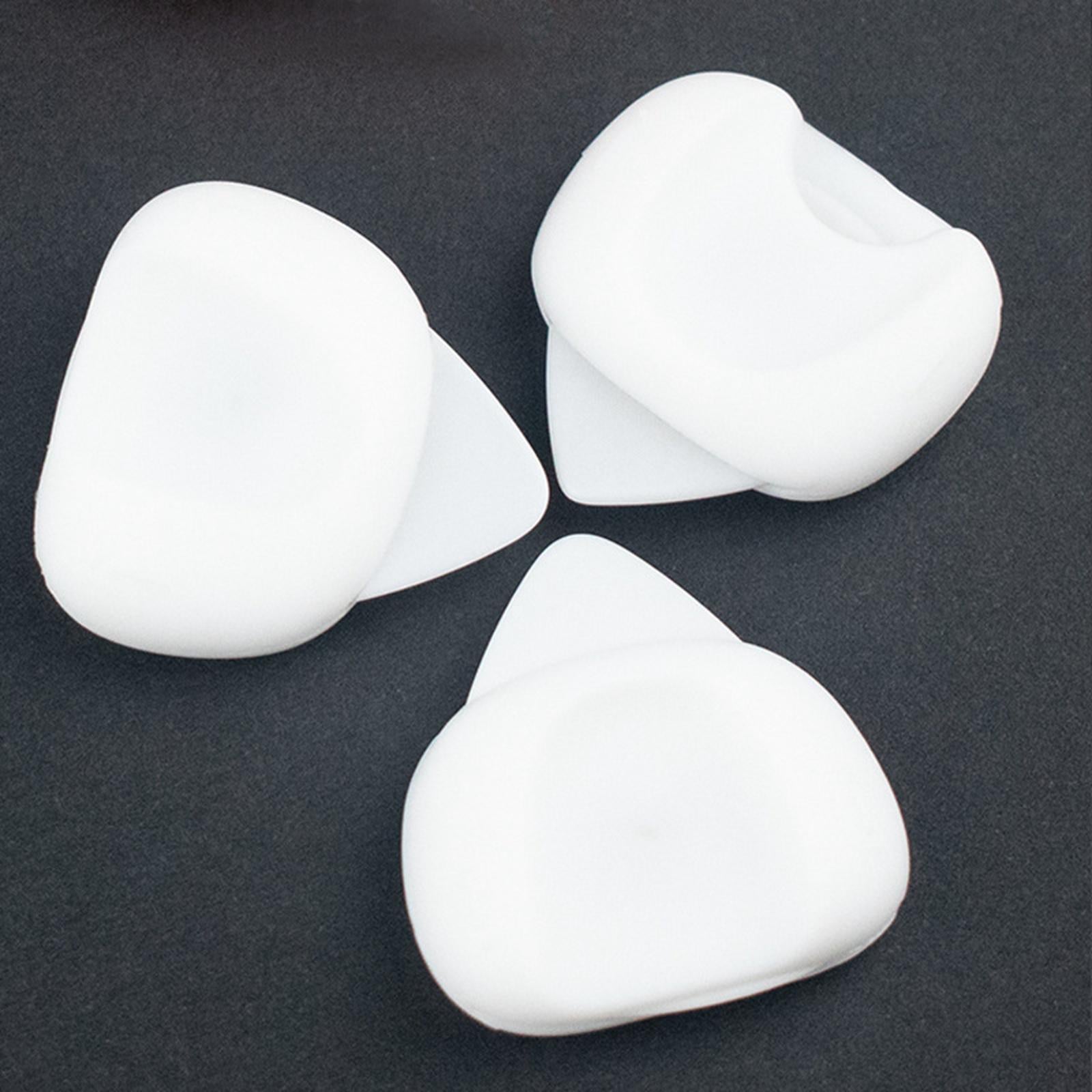 3Pcs Guitar Picks Thumb Finger Picks 0.6/0.96/1.2mm for Bass Acoustic Guitar White
