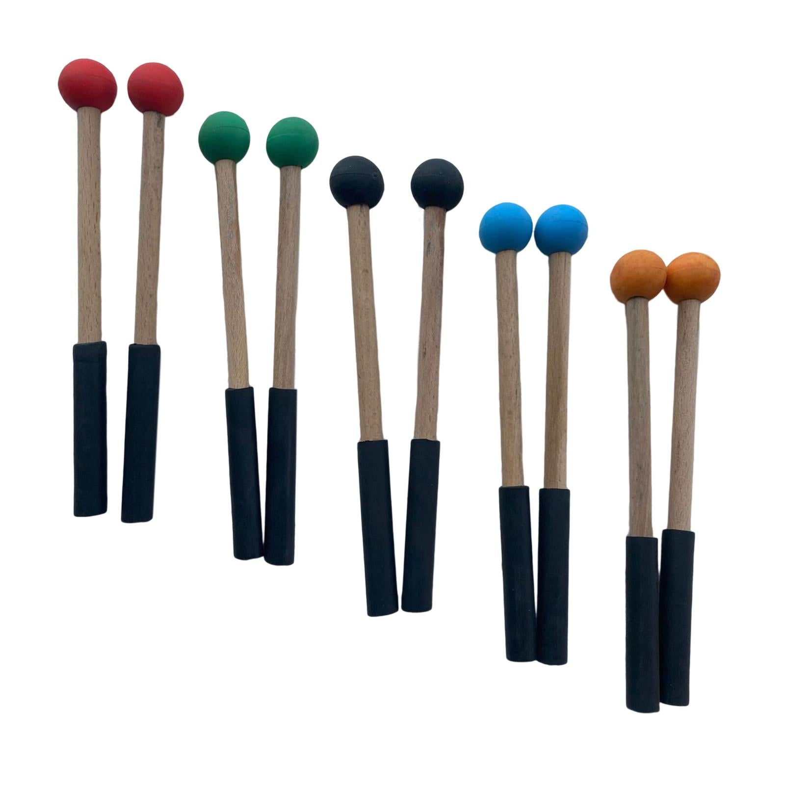 2x Silicone Drumsticks Hand Percussion Mallets for Glockenspiel Xylophone Red