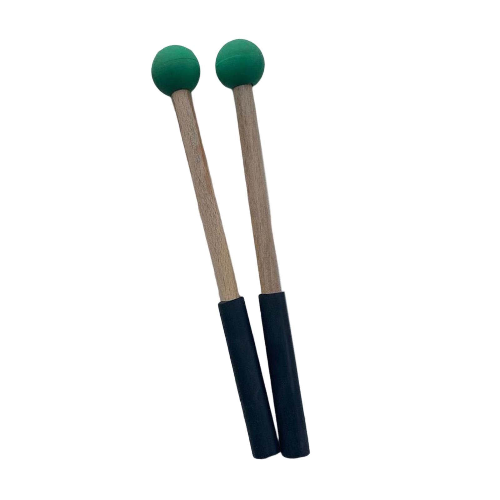 2x Silicone Drumsticks Hand Percussion Mallets for Glockenspiel Xylophone Green