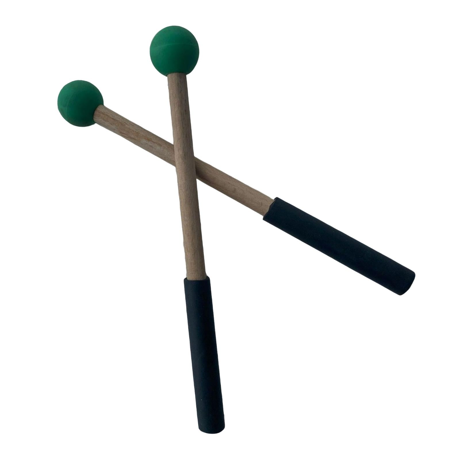 2x Silicone Drumsticks Hand Percussion Mallets for Glockenspiel Xylophone Green