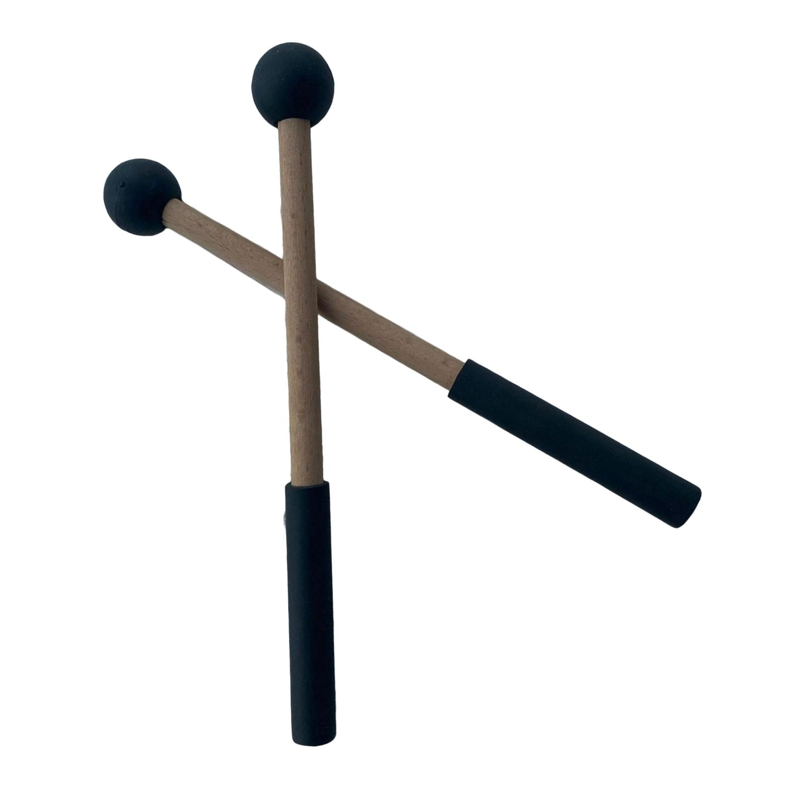2x Silicone Drumsticks Hand Percussion Mallets for Glockenspiel Xylophone Black