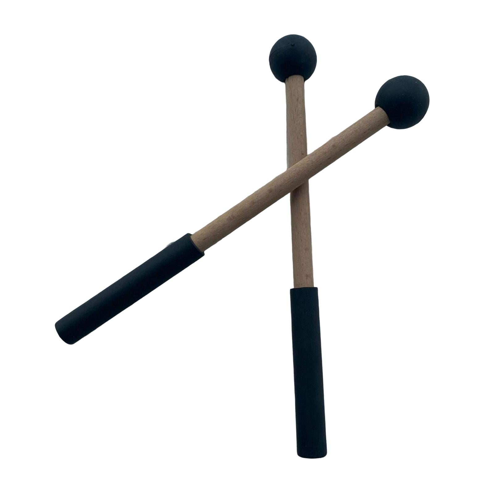 2x Silicone Drumsticks Hand Percussion Mallets for Glockenspiel Xylophone Black