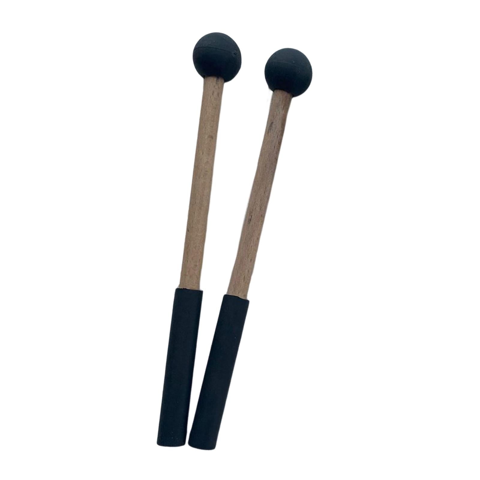 2x Silicone Drumsticks Hand Percussion Mallets for Glockenspiel Xylophone Black