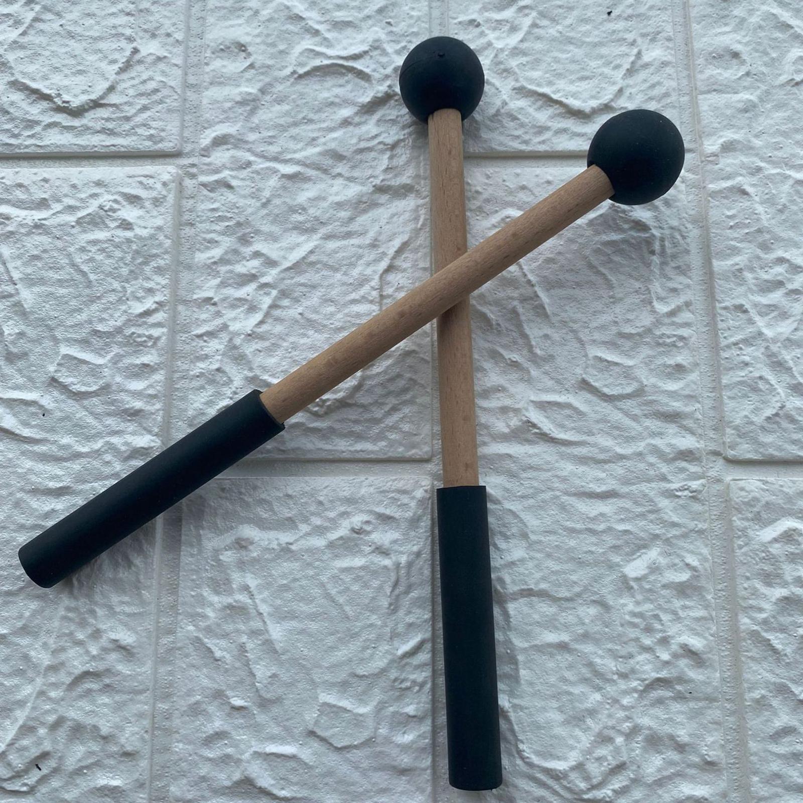 2x Silicone Drumsticks Hand Percussion Mallets for Glockenspiel Xylophone Black