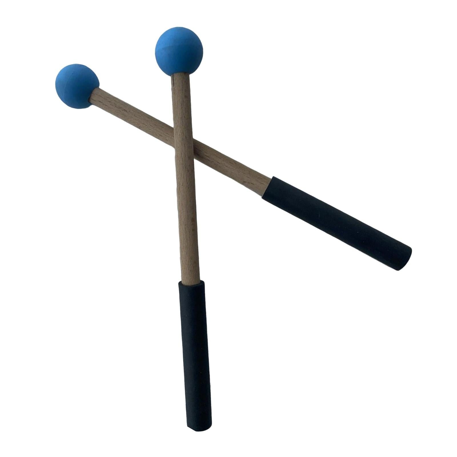 2x Silicone Drumsticks Hand Percussion Mallets for Glockenspiel Xylophone Blue