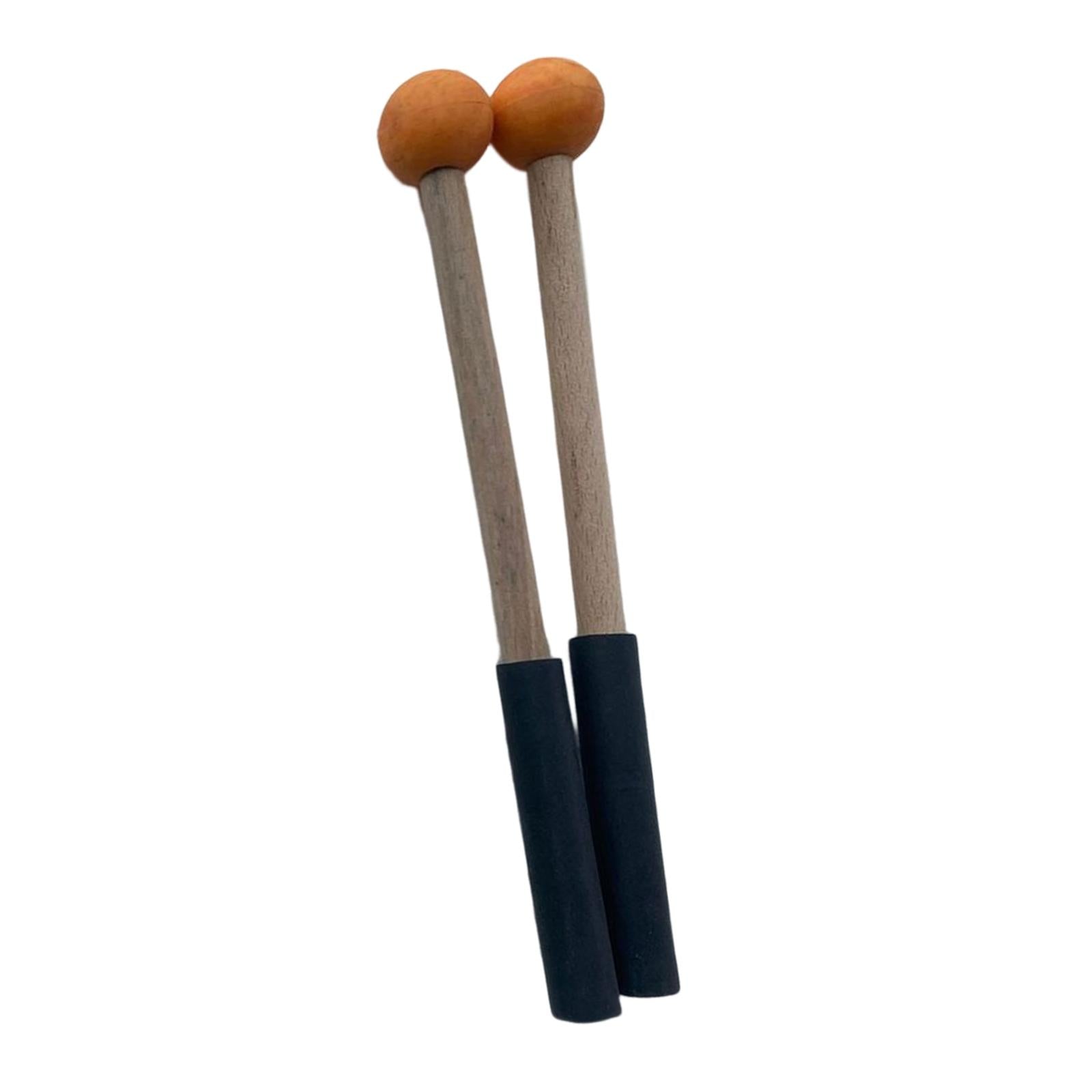 2x Silicone Drumsticks Hand Percussion Mallets for Glockenspiel Xylophone Orange