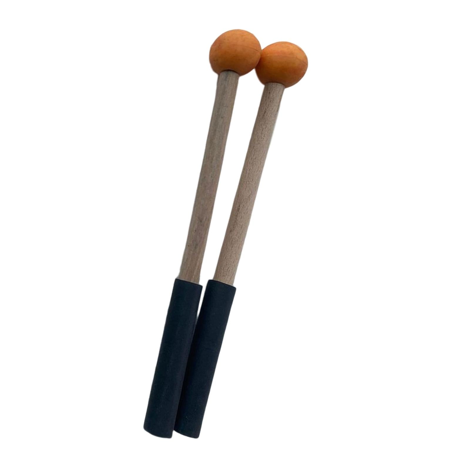 2x Silicone Drumsticks Hand Percussion Mallets for Glockenspiel Xylophone Orange