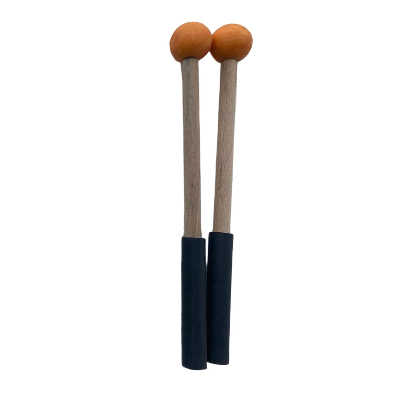 2x Silicone Drumsticks Hand Percussion Mallets for Glockenspiel Xylophone Orange