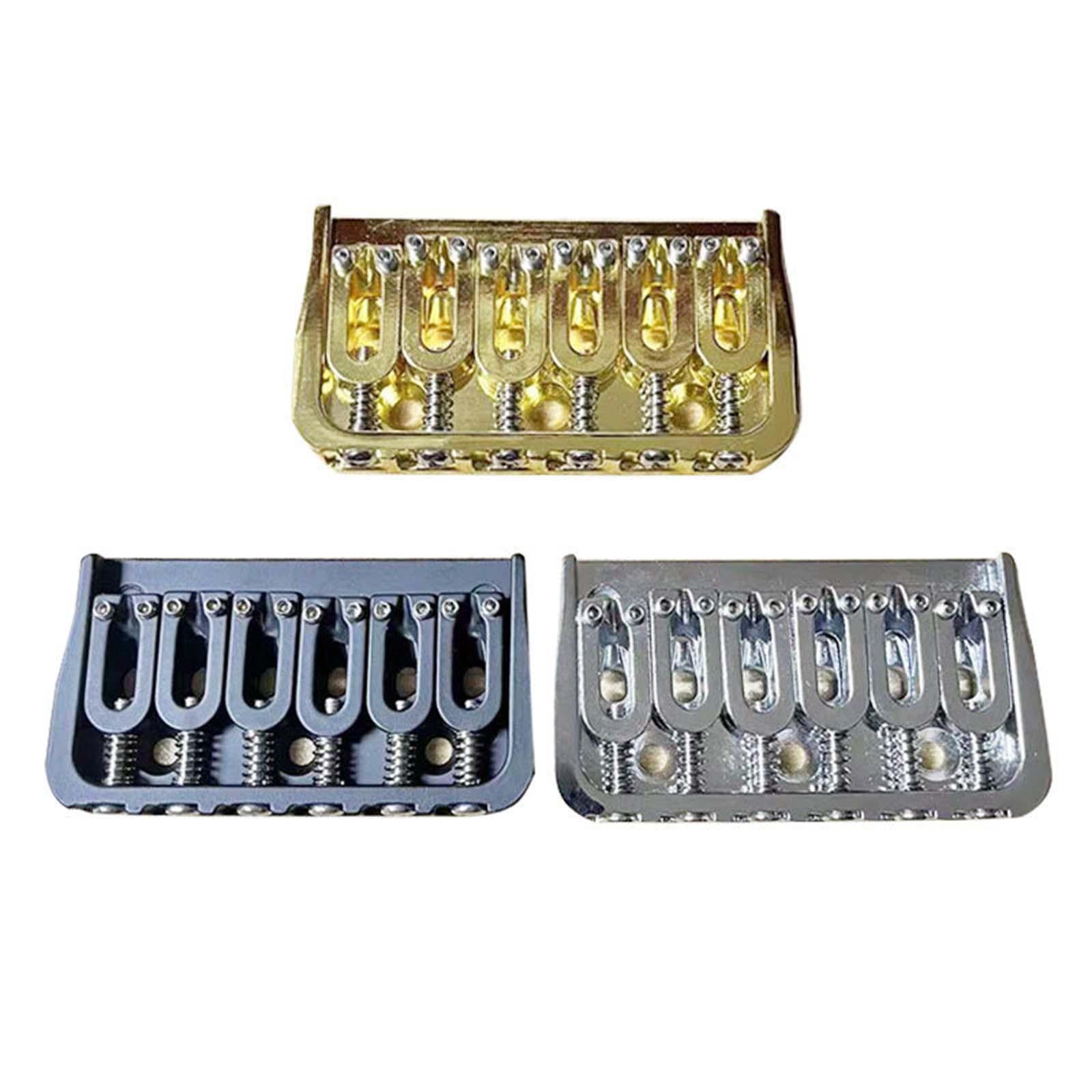 Guitar Fixed Bridge Guitar Tailpiece Replacement for 6 String Guitar Accs Silver