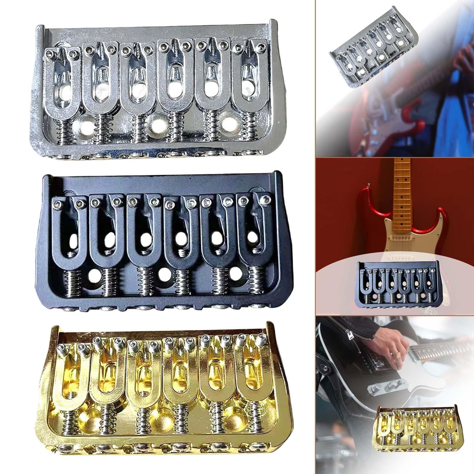 Guitar Fixed Bridge Guitar Tailpiece Replacement for 6 String Guitar Accs Silver