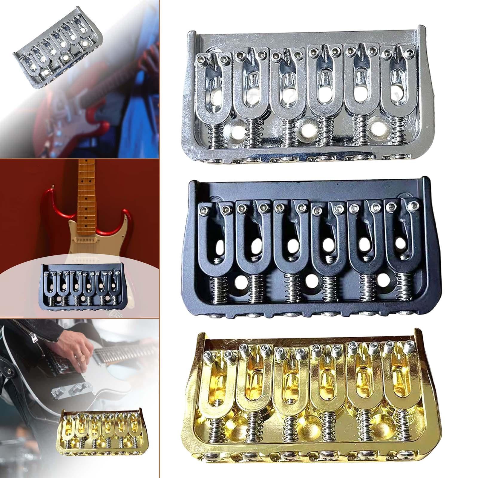 Guitar Fixed Bridge Guitar Tailpiece Replacement for 6 String Guitar Accs Silver