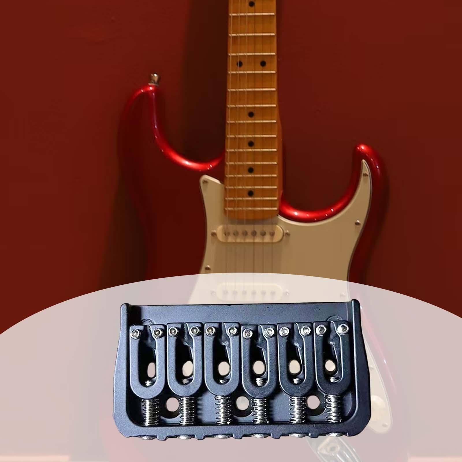 Guitar Fixed Bridge Guitar Tailpiece Replacement for 6 String Guitar Accs Black