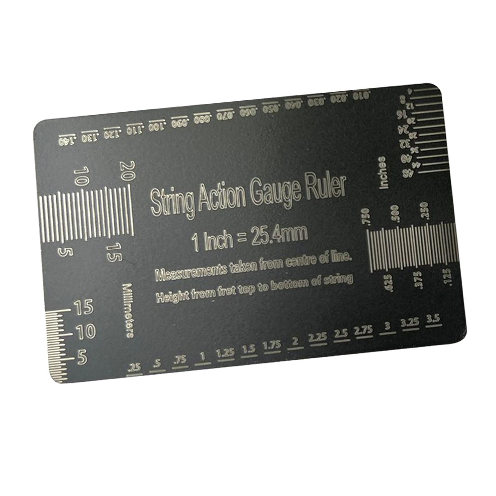 String Action Ruler Gauge Measuring Tool for String Instruments Guitar Bass
