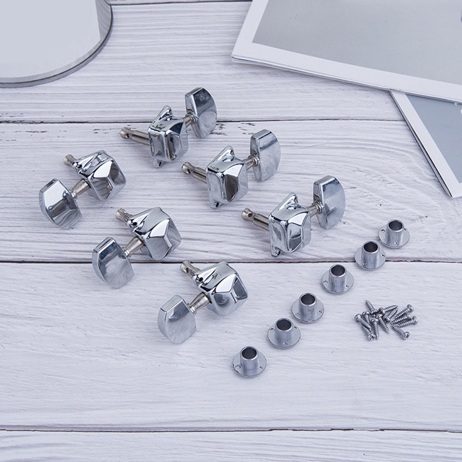 6 Pieces Guitar String Tuning Key Pegs Tuners Set 3Right3Left for Guitar