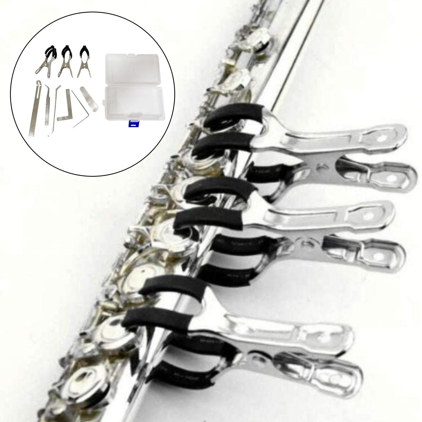 9 Pieces Key Cover Adjusting Spring Hook Trimming Tool Set for Clarinet