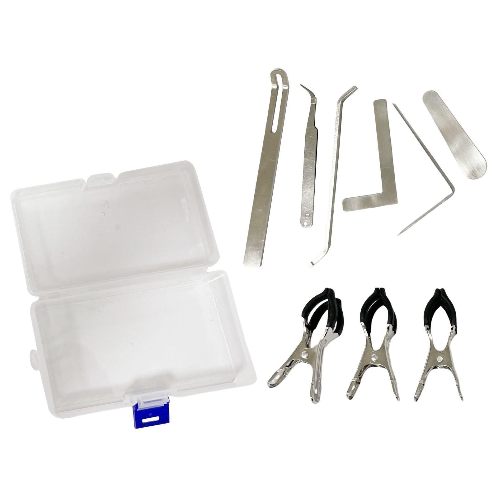 9 Pieces Key Cover Adjusting Spring Hook Trimming Tool Set for Clarinet