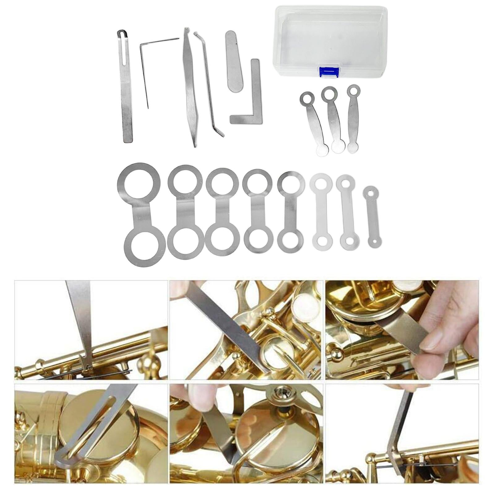 Saxophone Repair Tool Kit with Storage Box for Sax Flute Clarinet
