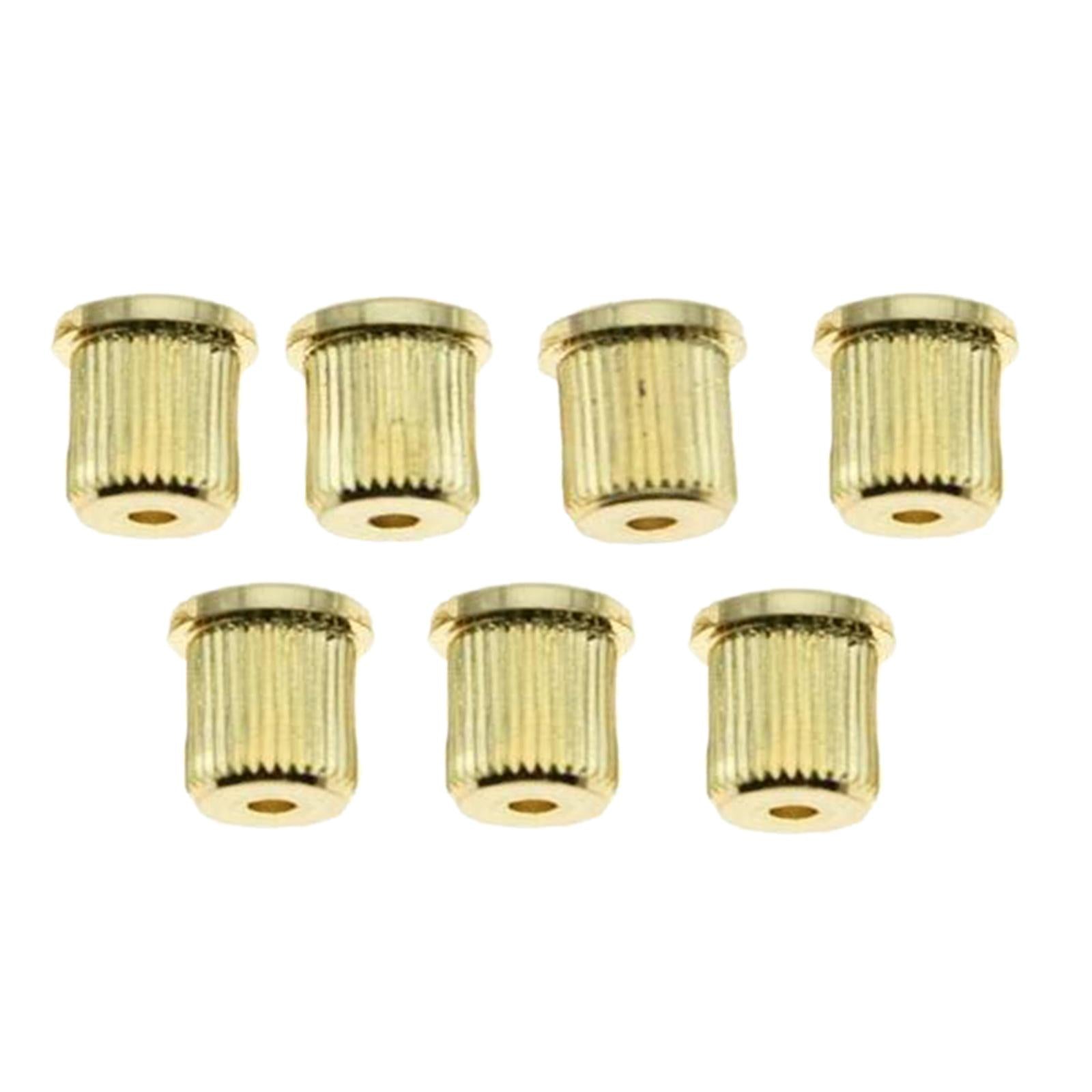 6 Pieces Durable Iron Guitar Through Body String Ferrules Replacement Parts Golden
