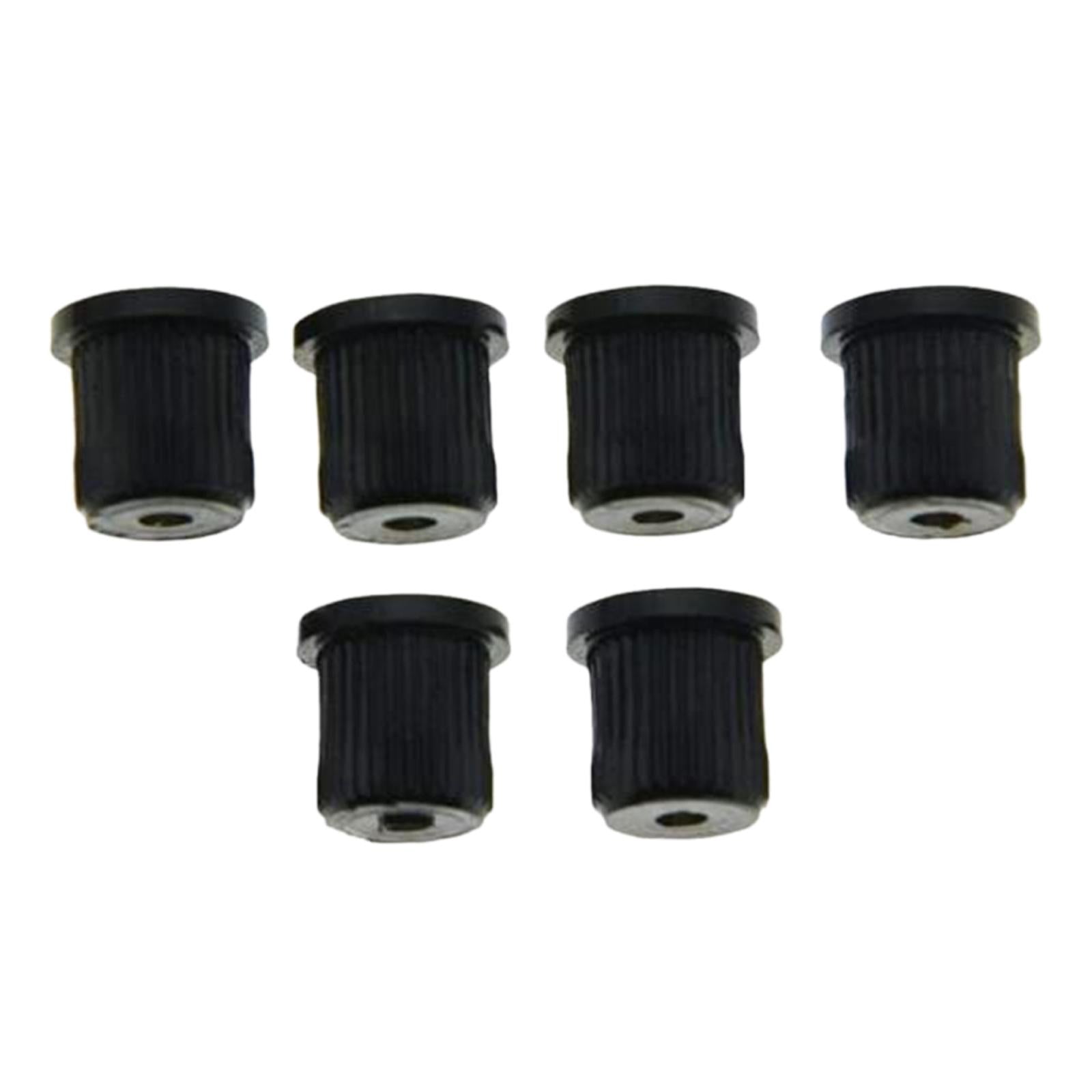 6 Pieces Durable Iron Guitar Through Body String Ferrules Replacement Parts Black