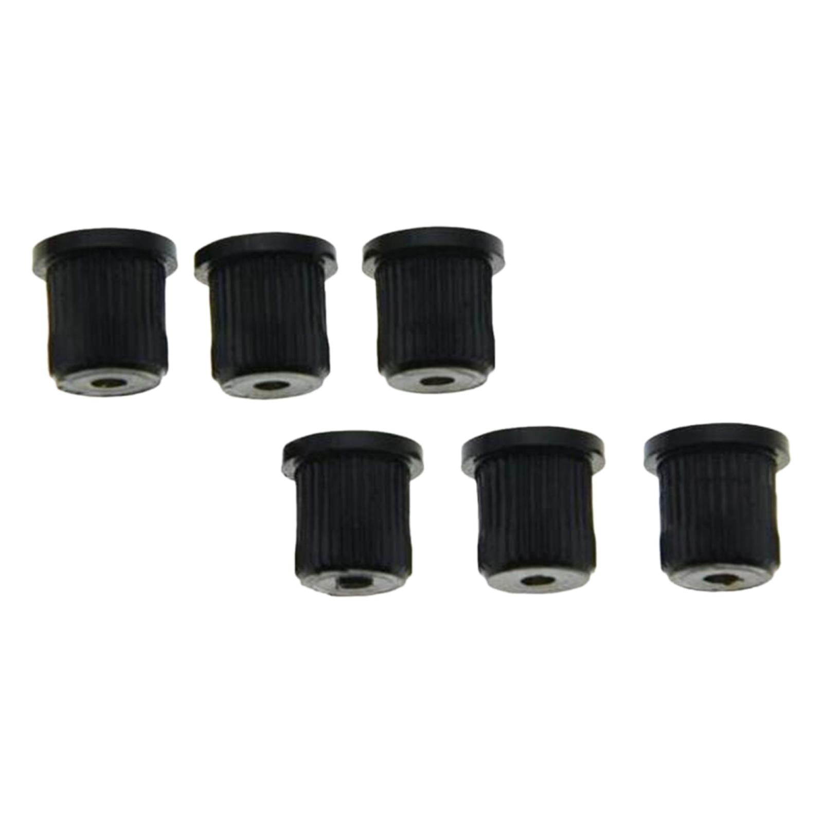 6 Pieces Durable Iron Guitar Through Body String Ferrules Replacement Parts Black