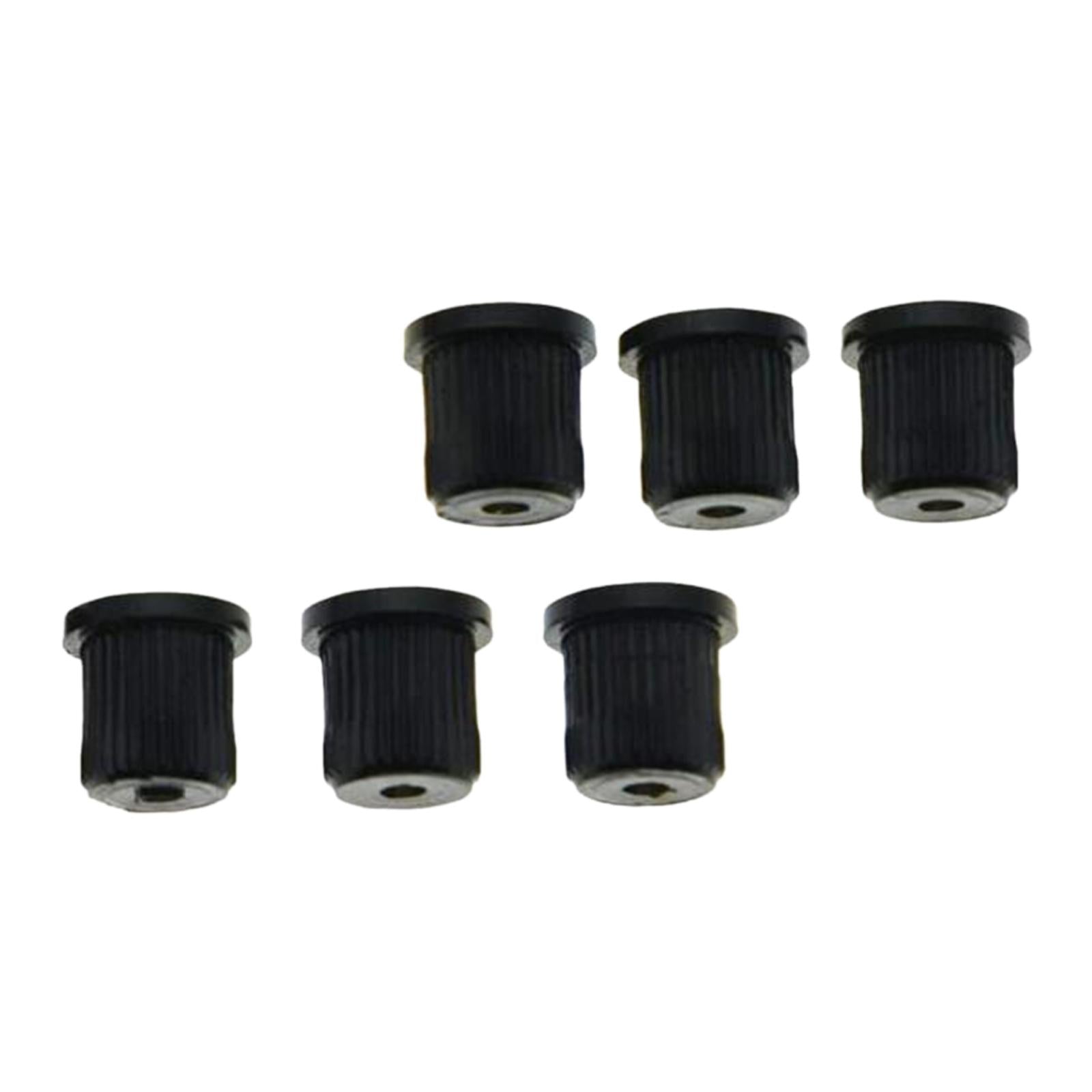 6 Pieces Durable Iron Guitar Through Body String Ferrules Replacement Parts Black