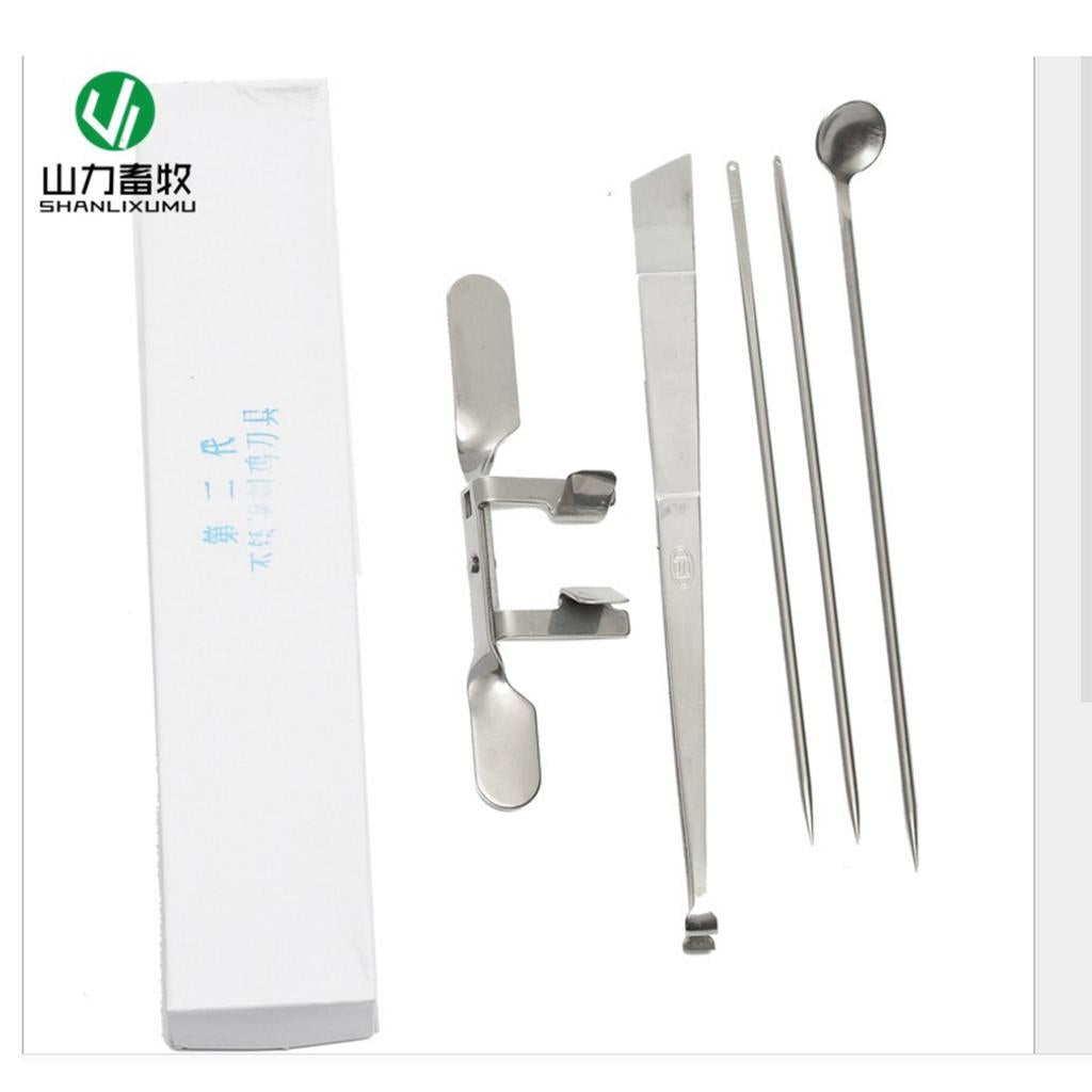 Chicken Caponization Tools Knife Apparats 5 Piece Set