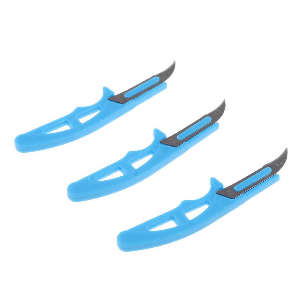 3 Pieces Stainless Steel Mini Castrator Pocket Scalpel Hunting Butcher Knife