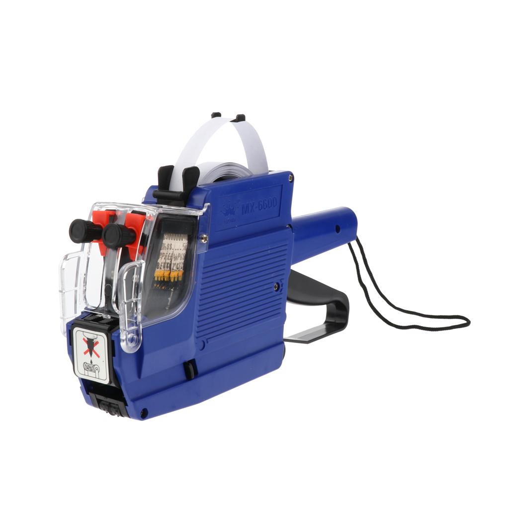 MX-6600 10 Digits 2 Lines Price Tag Gun Price Labeller Multi-Currency Blue