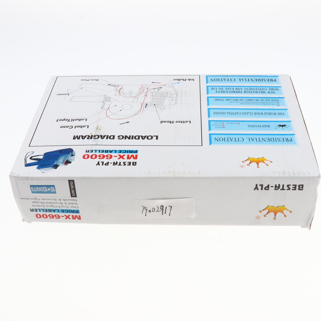 MX-6600 10 Digits 2 Lines Price Tag Gun Price Labeller Multi-Currency Blue
