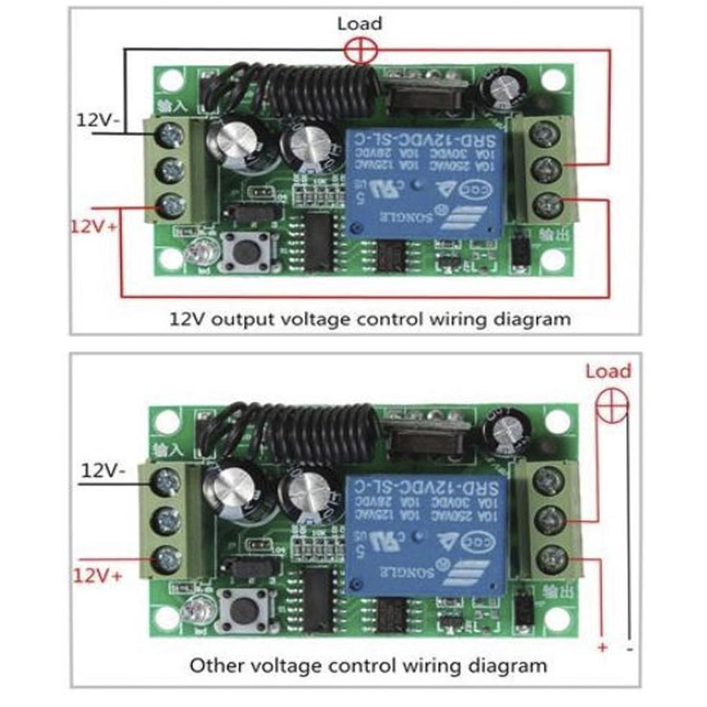 12V Learning Remote Door Control Switch Unit & 4-Button Controller 315Mhz